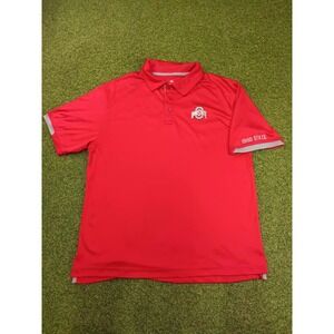 Colosseum Athletics Ohio State Buckeyes Polo Shirt Mens Large Red Embroidered‎